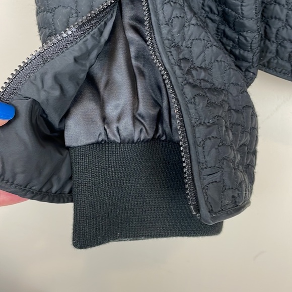 DKNY | Black Quilted Down Jacket; Zipper Front and Buckle Belt; Size Small - Picture 14 of 15